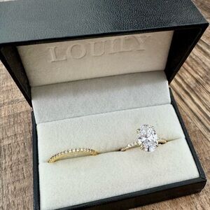 4 carat moissanite gold ring set